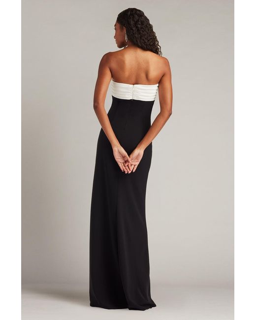 Tadashi Shoji Black Kaliko Twist Bow Gown-Bk/Wh