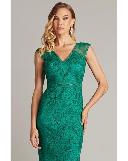 Tadashi Shoji Women's Green Evonne Embroidered Dress Emerald -  coffeafoods.com