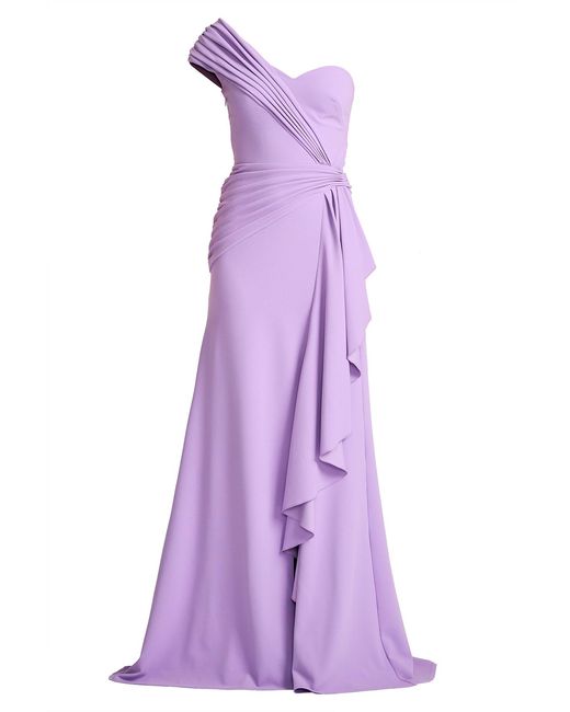 Tadashi Shoji Purple Lune Waterfall Sash Gown-Phaze