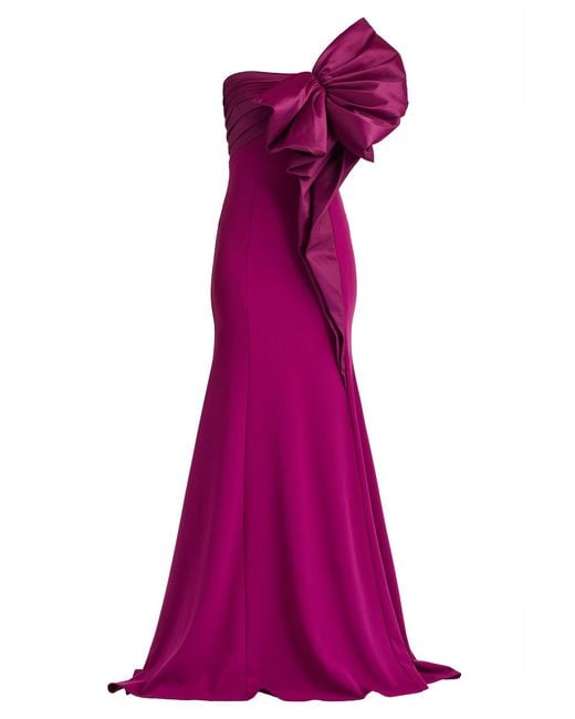 Tadashi Shoji Pink Breton Sculpted Bow Gown-Magen