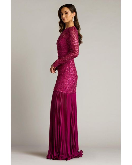 Tadashi Shoji Halim Sequin Embroidered Illusion Gown