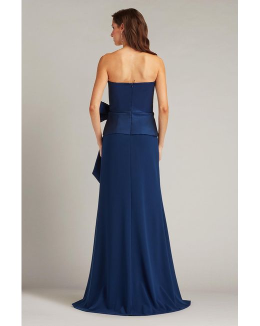 Tadashi Shoji Blue Kinah Oversized Bow Gown
