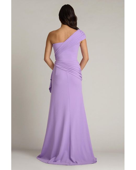Tadashi Shoji Purple Lune Waterfall Sash Gown-Phaze