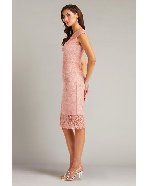 Tadashi Shoji Pink Evonne Embroidered Dress-Adblu