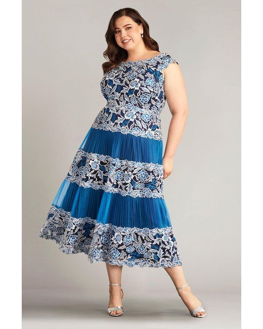 sachin and babi light blue dress Tadashi Shoji Embroidered Crepe Gown - Red