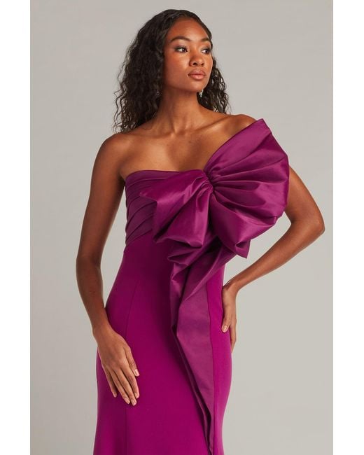 Tadashi Shoji Pink Breton Sculpted Bow Gown-Magen