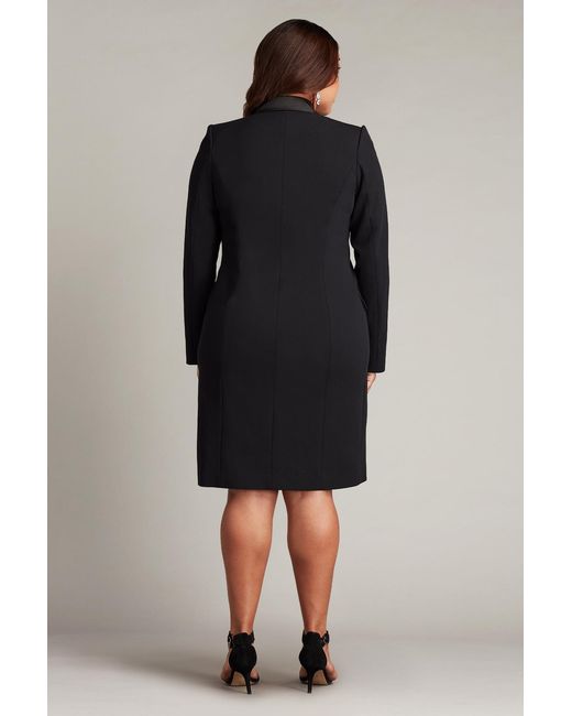 Tadashi Shoji Black Mckay Double-Breasted Coat Dress