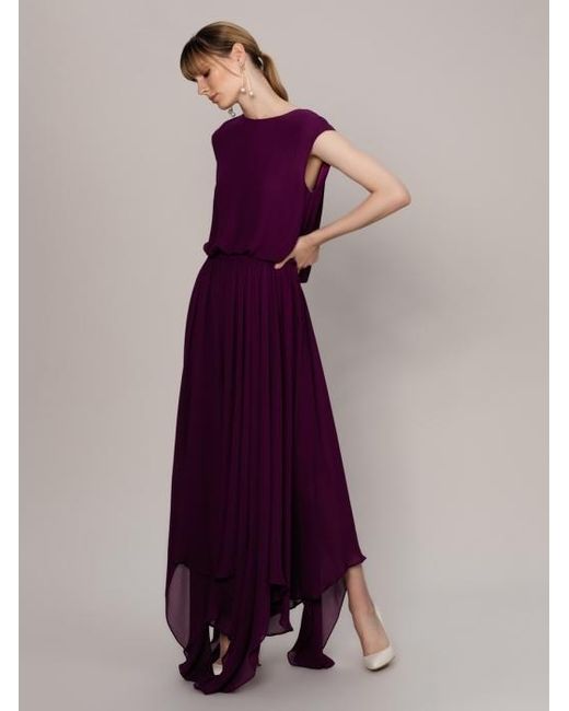 purple flowing dress