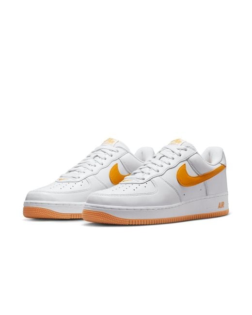 Nike Air Force 1 07 Swoosh-embroidered Leather Low-top Trainers in White  for Men | Lyst