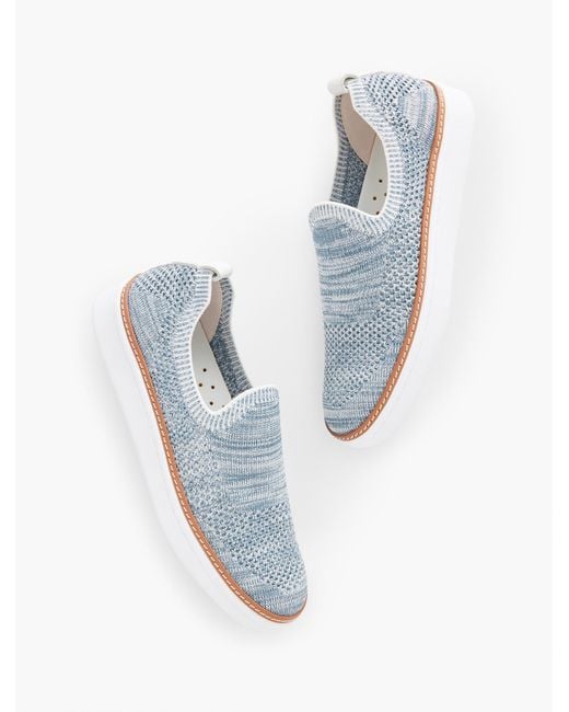 Talbots Blue Brittany Marl Knit Slip-on Sneakers
