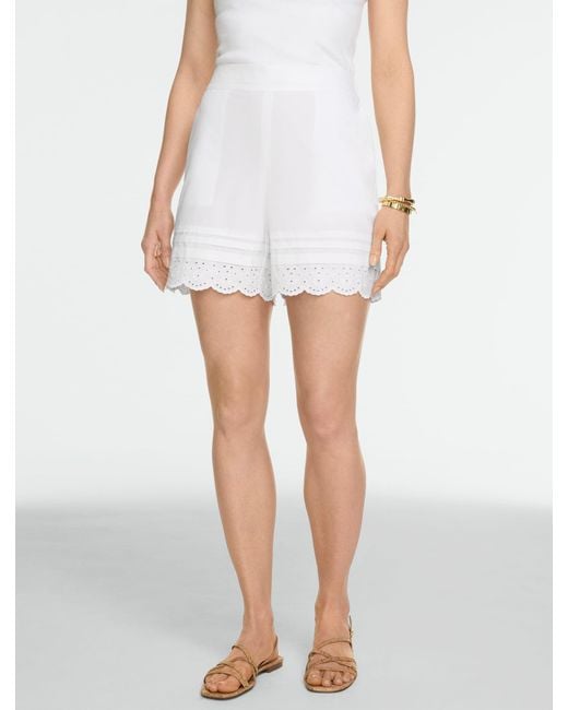 Talbots White Eyelet Pull-on Shorts