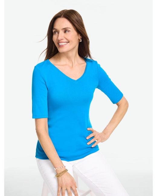 Talbots Blue V-neck T-shirt