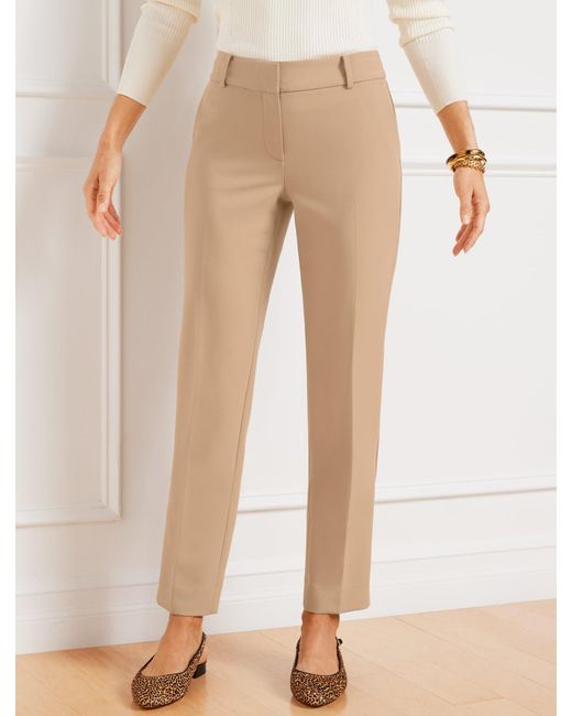 Talbots Natural Hampshire Lightweight Double Cloth Straight Ankle Pants