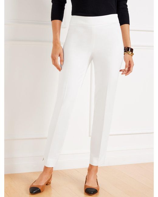 Talbots Blue Chatham Cotton Bi-stretch Slim Ankle Pants
