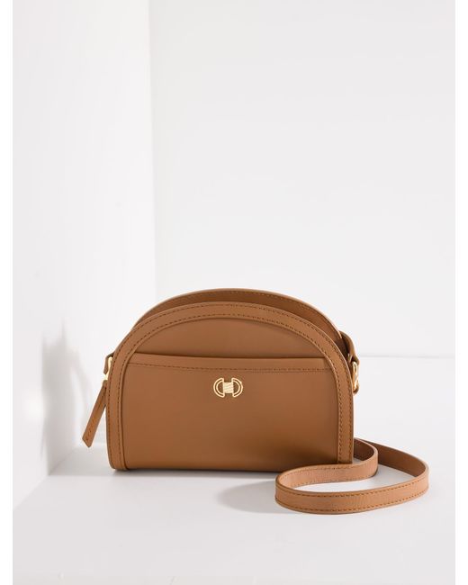 Talbots Blue Rory Nappa Moon Crossbody Bag