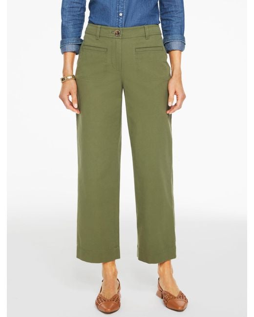 Talbots Green Straight Crop Ottoman Pants