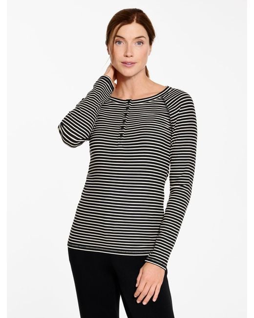 Talbots Gray Ribbed Henley T-shirt