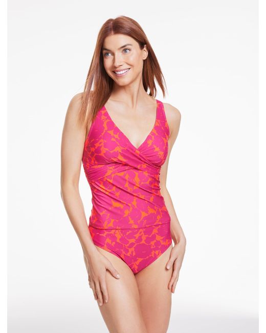 Aqua Club Pink Faux Wrap Tankini