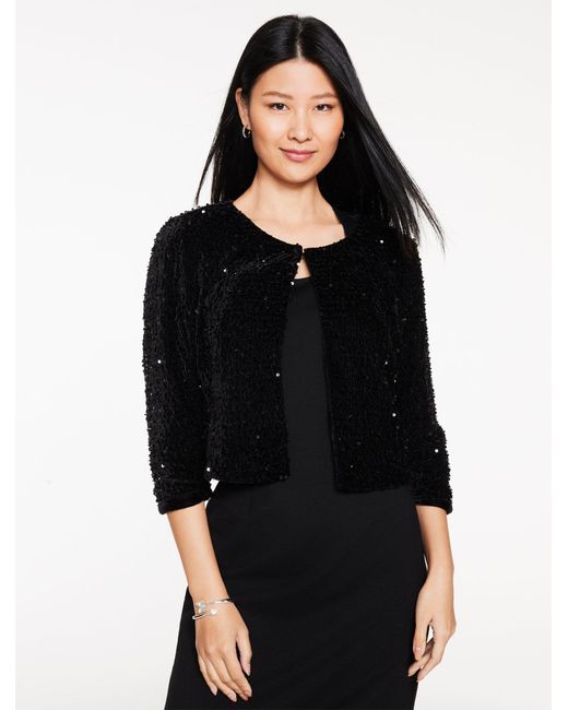 Talbots Black Sequin Topper