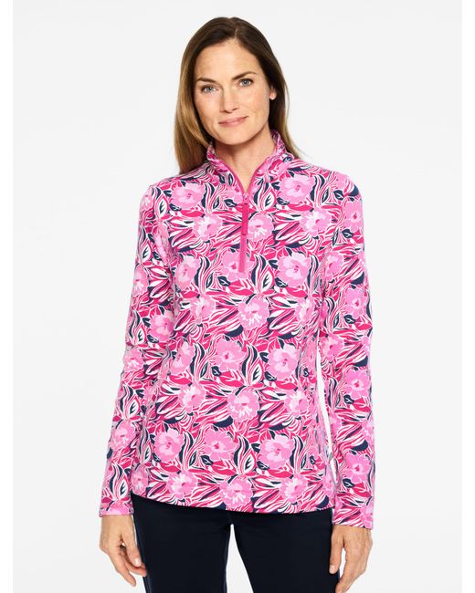 Talbots Pink Cozy Cloud Half-zip Pullover Sweater