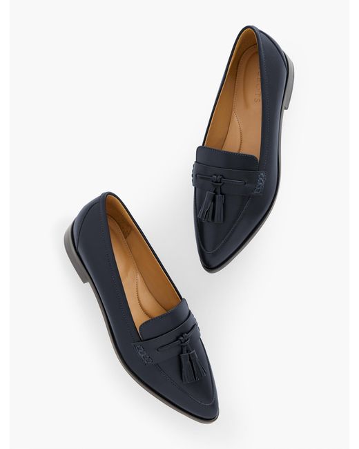 Talbots Blue Reece Pointed Toe Nappa Loafers