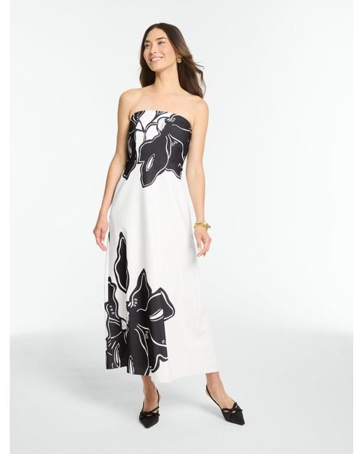 Talbots White Rsvp Strapless Maxi Dress