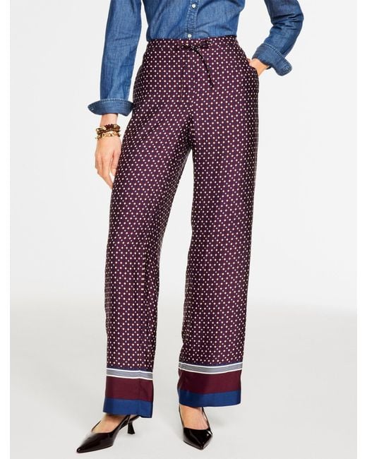 Talbots Purple Wide Leg Pull-on Pants