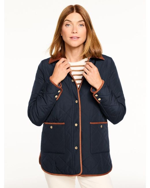 Talbots Blue Quilted Barn Jacket