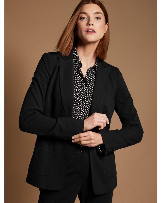 Talbots Black Luxe Italian Knit Blazer