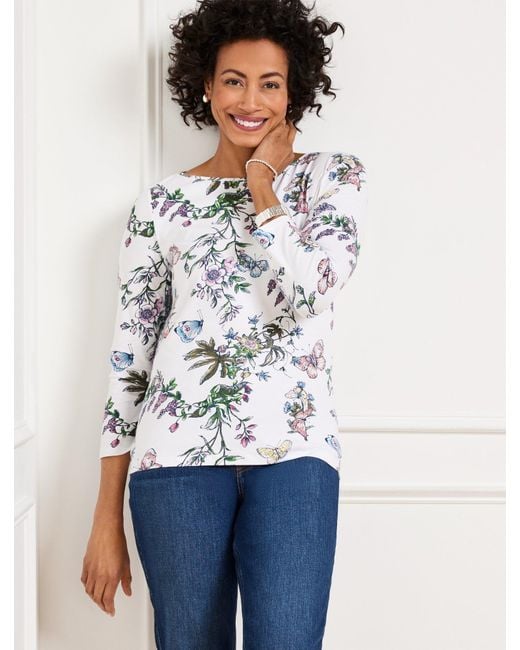 Talbots White Bateau Neck T-shirt