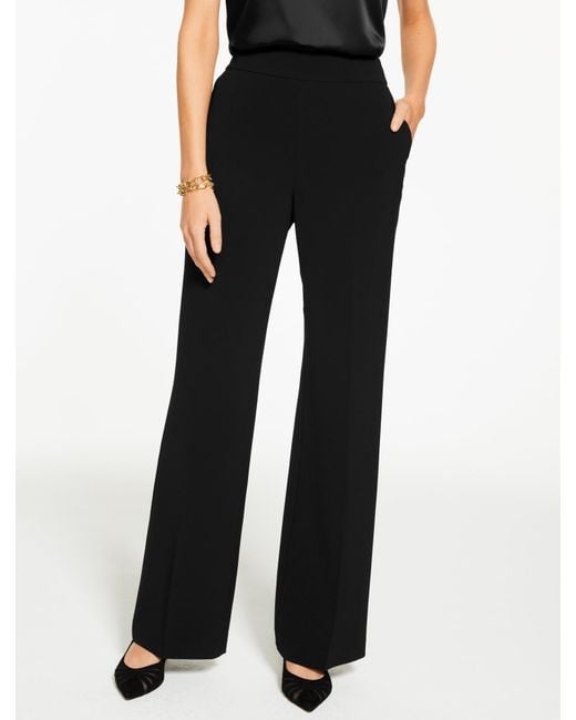 Talbots Black Wide Leg Stretch Crepe Pants