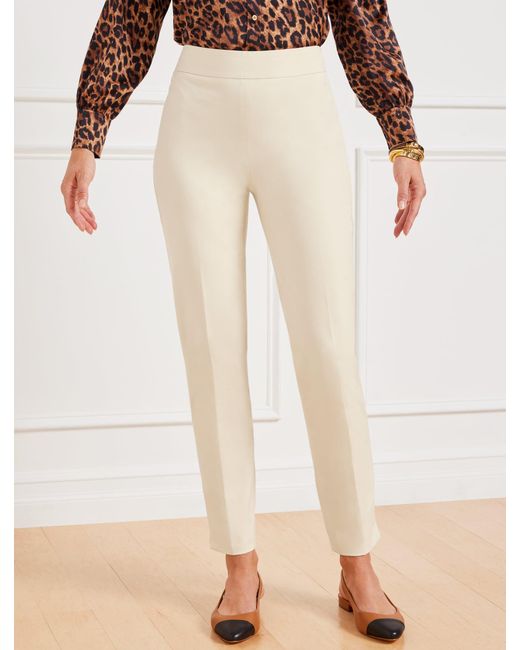 Talbots Natural Chatham Cotton Bi-stretch Slim Ankle Pants