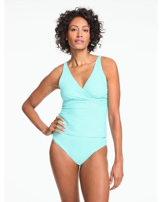 Aqua Club Blue Faux Wrap Tankini