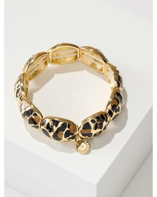 Talbots Metallic Leopard Enamel Stretch Bracelet