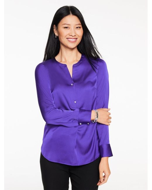 Talbots Purple Soft Satin Charmeuse Top