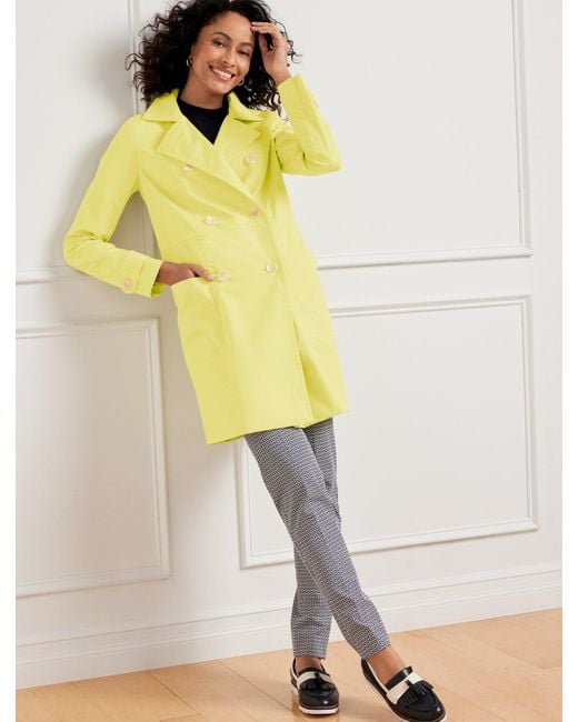 Talbots Yellow Double Breasted Mac Coat