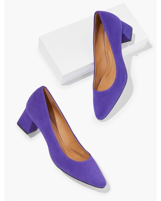 Talbots Blue Kayla Suede Block Heel Pumps