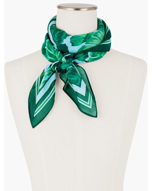 Talbots Green Isle Fronds Square Scarf