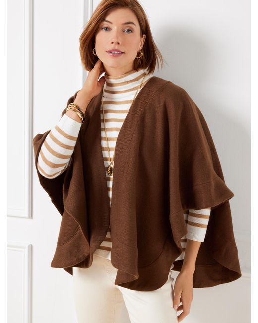Talbots Brown Woven Ruana