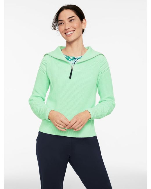 Talbots Green Coolmax® Half-zip Sweater