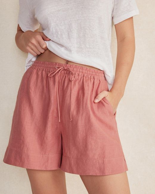 Talbots Pink Linen Drawstring Shorts
