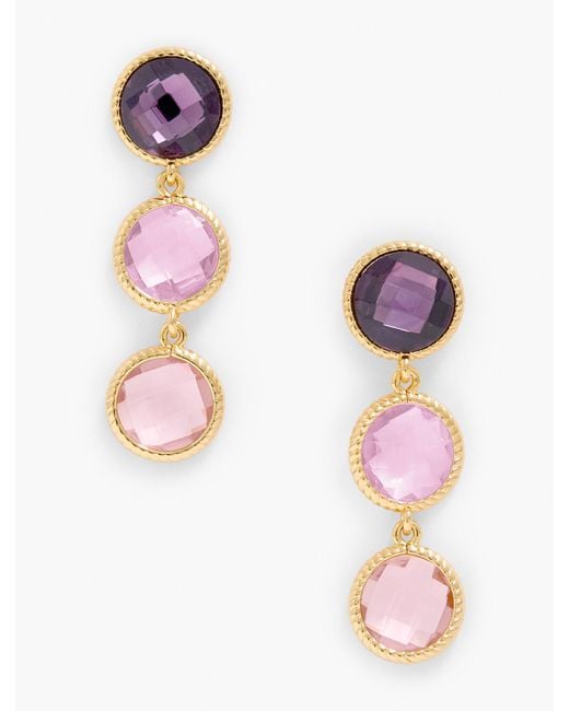 Talbots Pink Multi Stone Drop Earrings