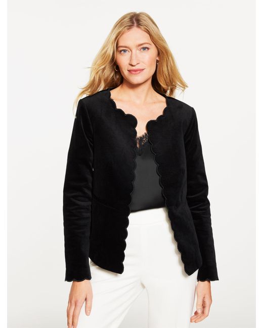 Talbots Black Stretch Velveteen Jacket