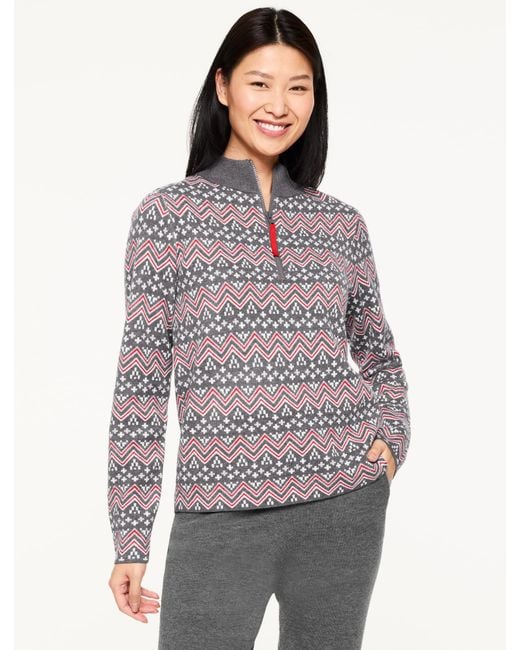 Talbots White Half-zip Sweater
