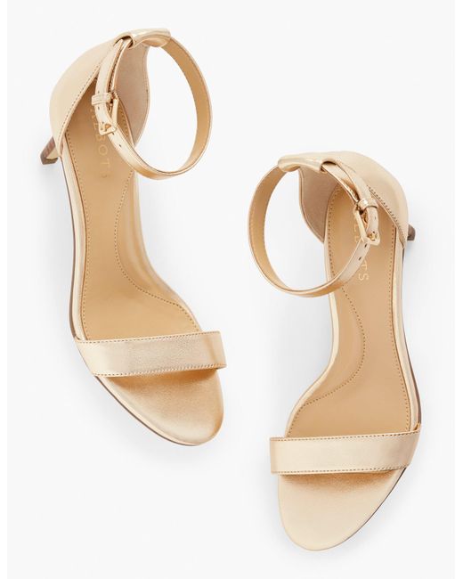 Talbots Natural Trulli Leather Ankle Strap Sandals