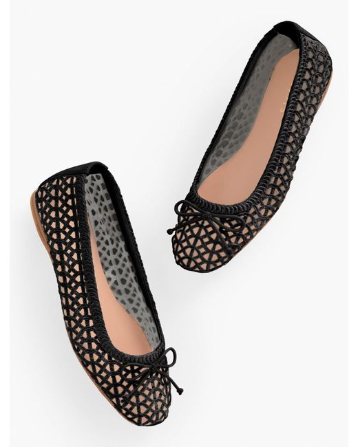 Talbots Black Blaine Soft Sole Loopy Woven Ballet Flats