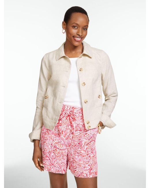 Talbots Pink Classic Linen Short Jacket