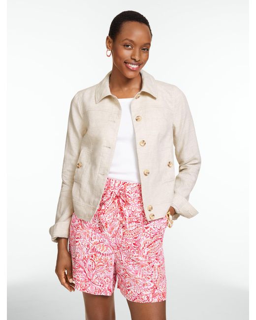 Talbots Pink Classic Linen Short Jacket