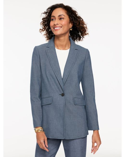 Talbots Blue Refined Denim Blazer