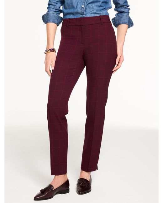 Talbots Red Hampshire Straight Ankle Pants